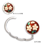 七宝焼|バックハンガー・折りたたみ式　赤桜
