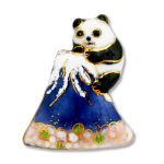 七宝焼|土田ピンブローチ　富士山パンダA(限定商品)