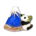 七宝焼|土田ピンブローチ　富士山パンダC(限定商品)