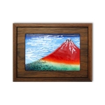 日本最大級 七宝焼 赤富士 富士山 高級飾り皿 開運 骨董 焼物 運気 