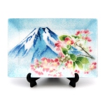 七宝焼|飾皿・12×18　富士桜