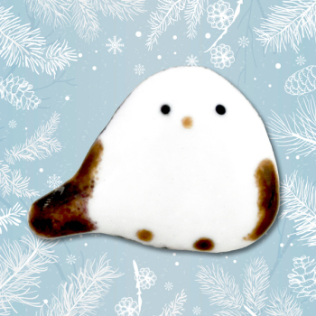 七宝焼|土田ピンブローチ　シマエナガ1匹 (限定商品)