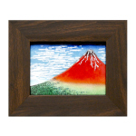 七宝焼|額　北斎・赤富士(小)