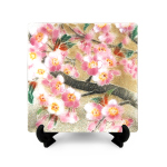 七宝焼|飾皿・12×12　桜(金)