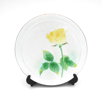 七宝焼|飾皿・径12　花シリーズ　バラ